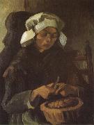Vincent Van Gogh Peasant Woman Peeling Potatos (nn04) oil